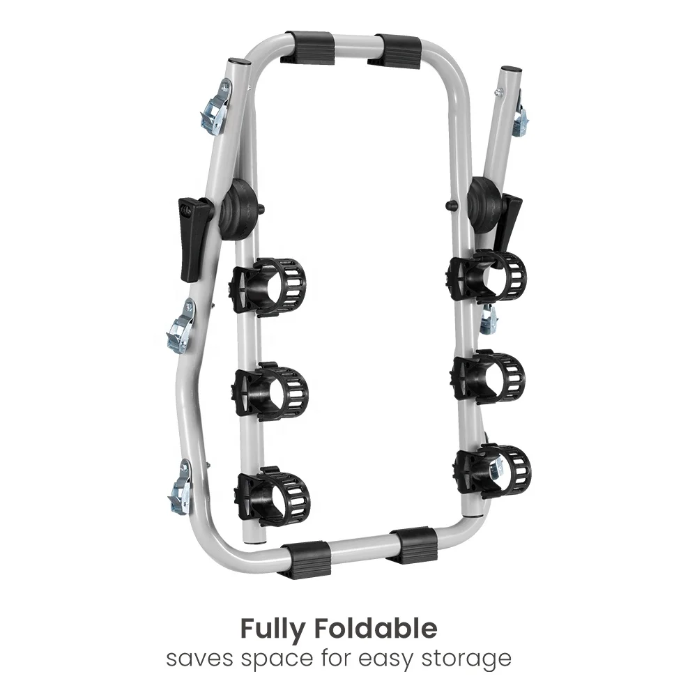 CBR-603 Car Trunk Bike Rack Strap on Hitch Bicycle Rack for 3 Bikes Mount Platform for Car Truck SUV Minivans