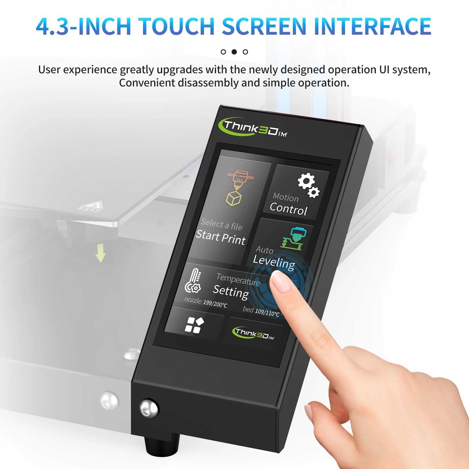 Think3dim T22 Max Pro 3D Printer auto bed leveling, 3d printer calibration best buy supplier