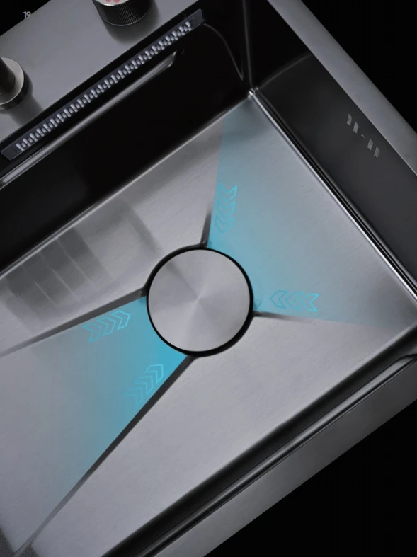 Factory direct deck-mounted kitchen sink steel 304 single bowl kitchen sink with drain anti rust flying rain kitchen sink