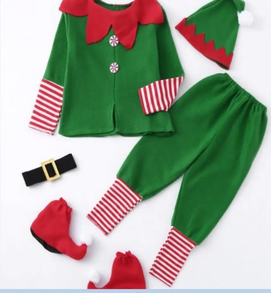 Factory Price Cosplay Christmas Elf Santa Costume Kids Women Dress