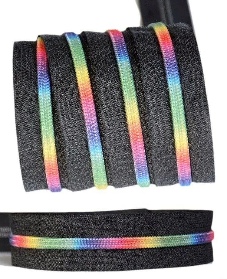 High Quality Factory Price OEM Plating Silver Teeth Nylon Coil Zipper Rolls for Bag