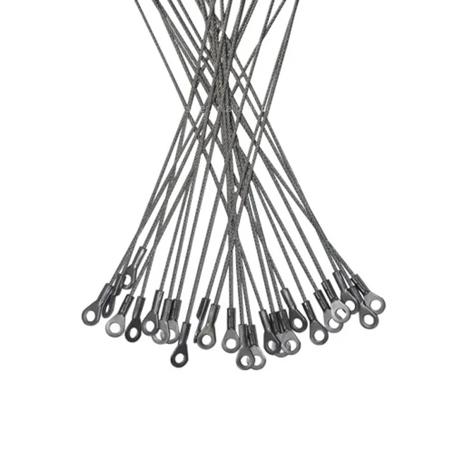 Customization Hanging Suspension Kit Lighting Stainless Steel Wire Rope End Fitting With Cupper Aluminium Joining Sleeve