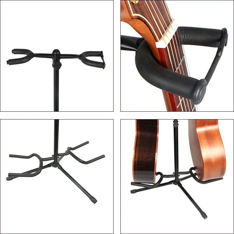 Wholesale professional durable metail acoustic guitar stand for 2 pcs double guitar stand
