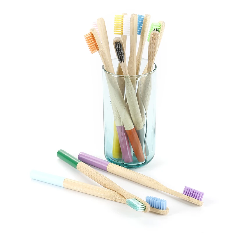 Высококачественная Экологически чистая натуральная биоразлагаемая бамбуковая зубная щетка с древесным углем без бисфенола А для детей и взрослых