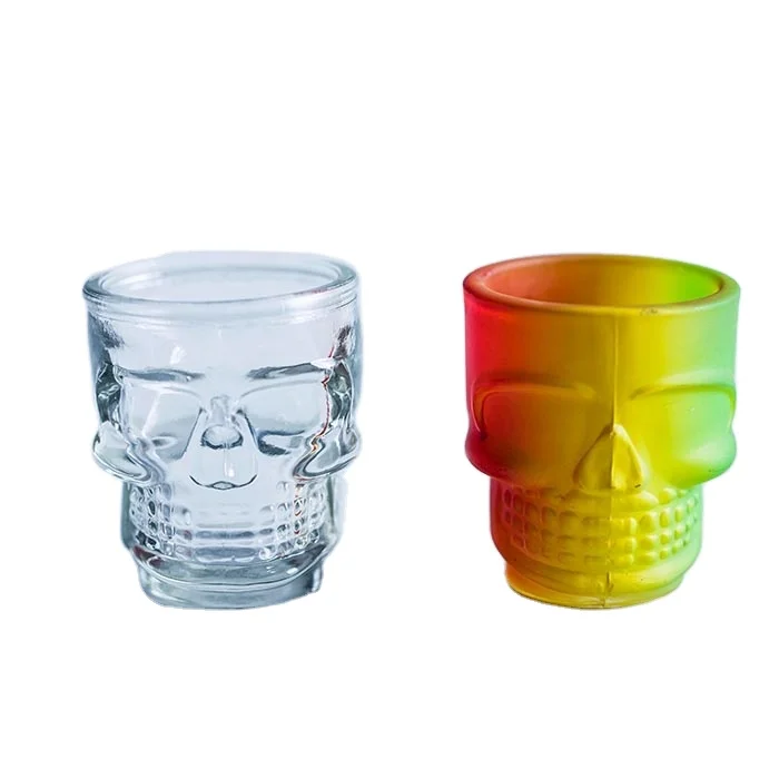 wholesale 2oz shot glasses with printed customized packaging with glass coloured shot glasses