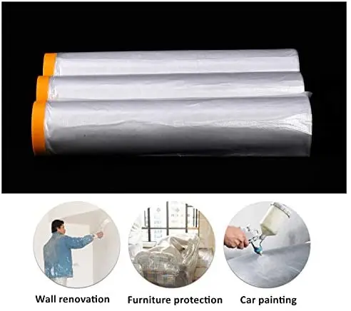 
Plastic Drop Cloth For Painting Strong and Durable Painters Plastic Tarp Waterproof Clear Cover 