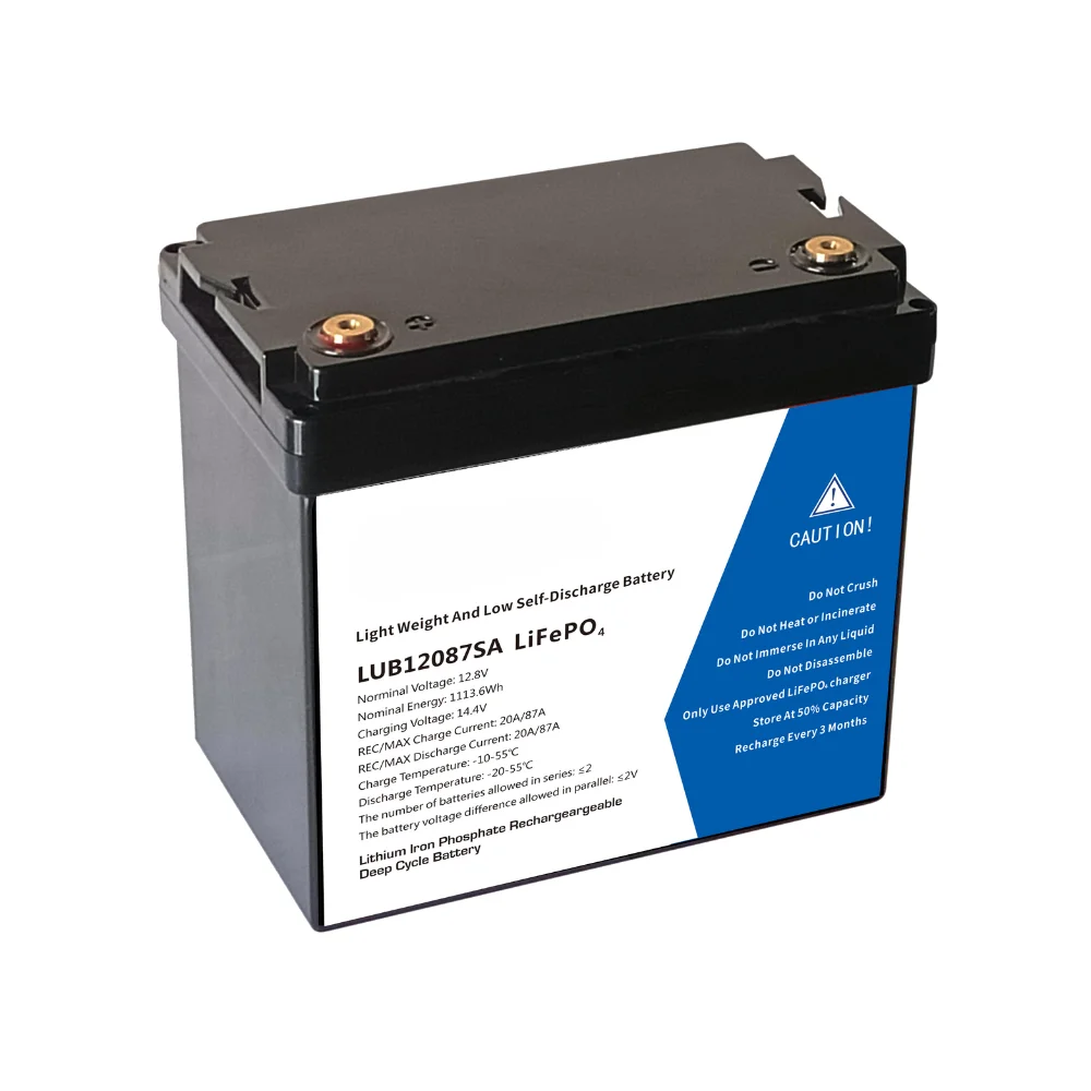Не требующая обслуживания литиевая батарея 12V 87ah LiFePO4 для гольф-кары, лодки, солнечной системы, UPS и т. д.