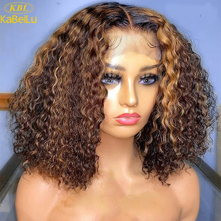 Luxury Highlight Brazilian Hair Short Bob Wig HD Lace Front Wigs Transparent Virgin Human Hair, Wholesale 13x4 13x6 24 Inch 5A