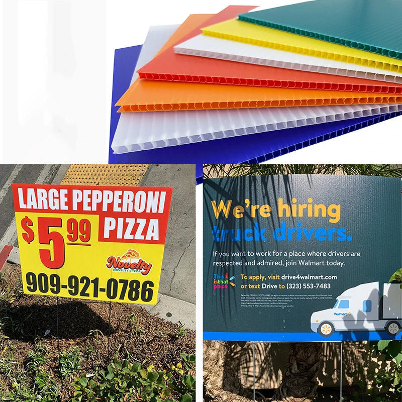 High Quality UV Printed Corrugated Plastic H- Stake for Custom Lawn Coroplast Yard Signs Prime Quality Traffic Sign Decoration