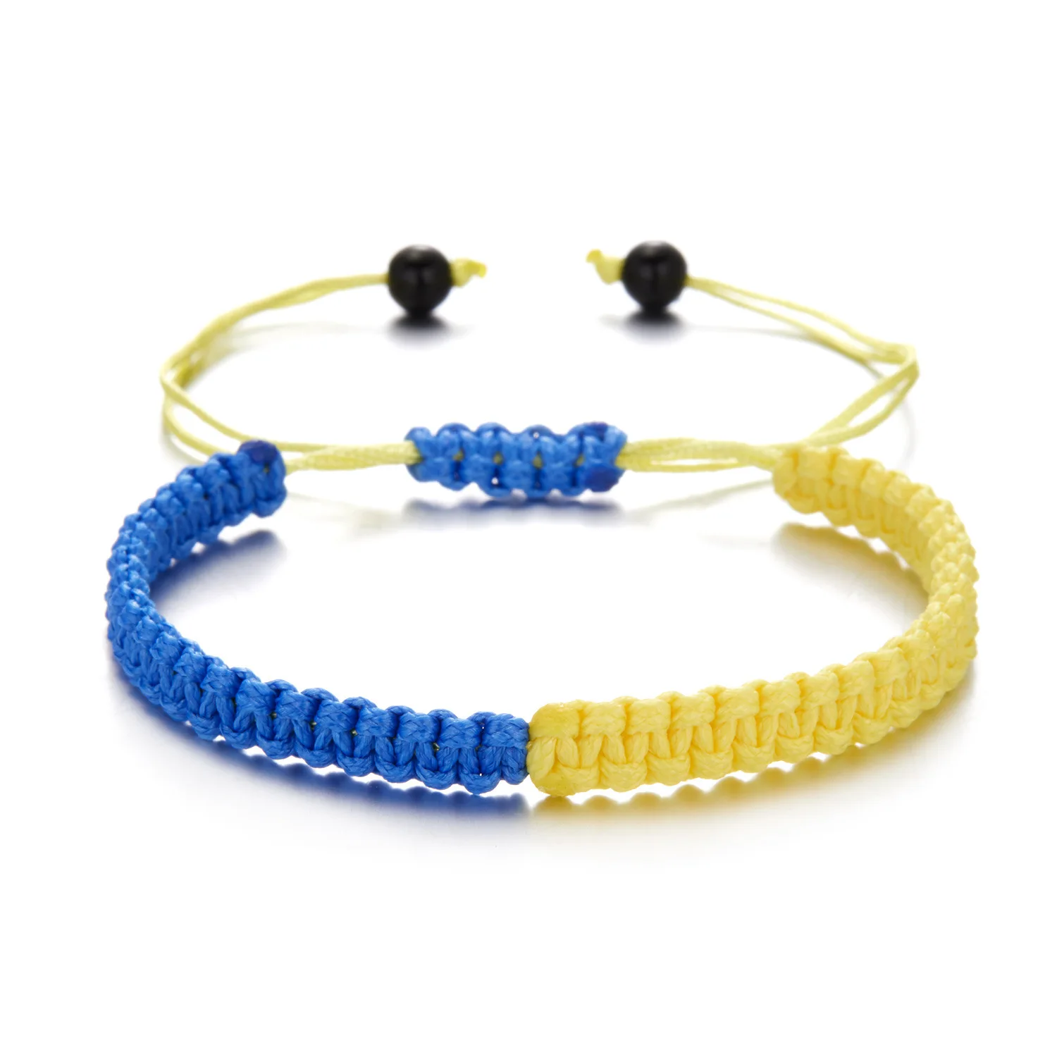 Ukraine Bracelet Adjustable Handmade Woven Braided Rope Ukranian Country Flag Bracelet  BT119