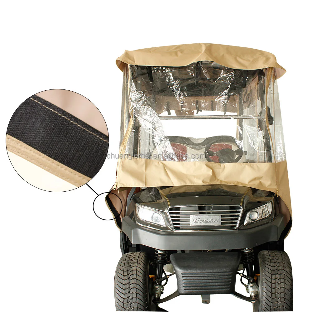 Wholesale Hot Selling 4 Person Golf Cart Driving Enclosure Cover 4-Sided Transparent Window Durable Golf Cart Rain Cover