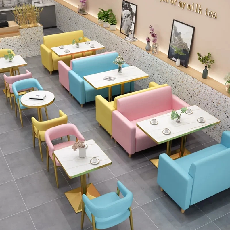 Modern light luxury furniture American restaurant stainless steel table chair sofa marble table wholesale support customization