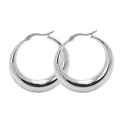 Statement Hollow Big Large Thick Chunky Earring Fashion 18k Gold Plated Stainless Steel Jewelry Hoop Earrings For Women 2021