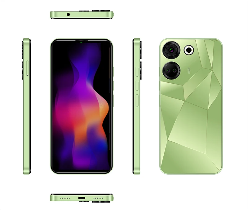 S805 4000mAh Android 11 6.52inch 64GB ROM 4G Celular Phone Dual Sim Card Slots Face Unlock 3G & 4G Smartphone with Fingerprint