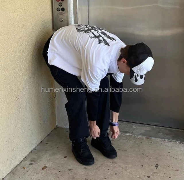 Dongguan manufacturers for customs clothes white graphic drop shoulder t-shirts screen print double layered long sleeve t shirt