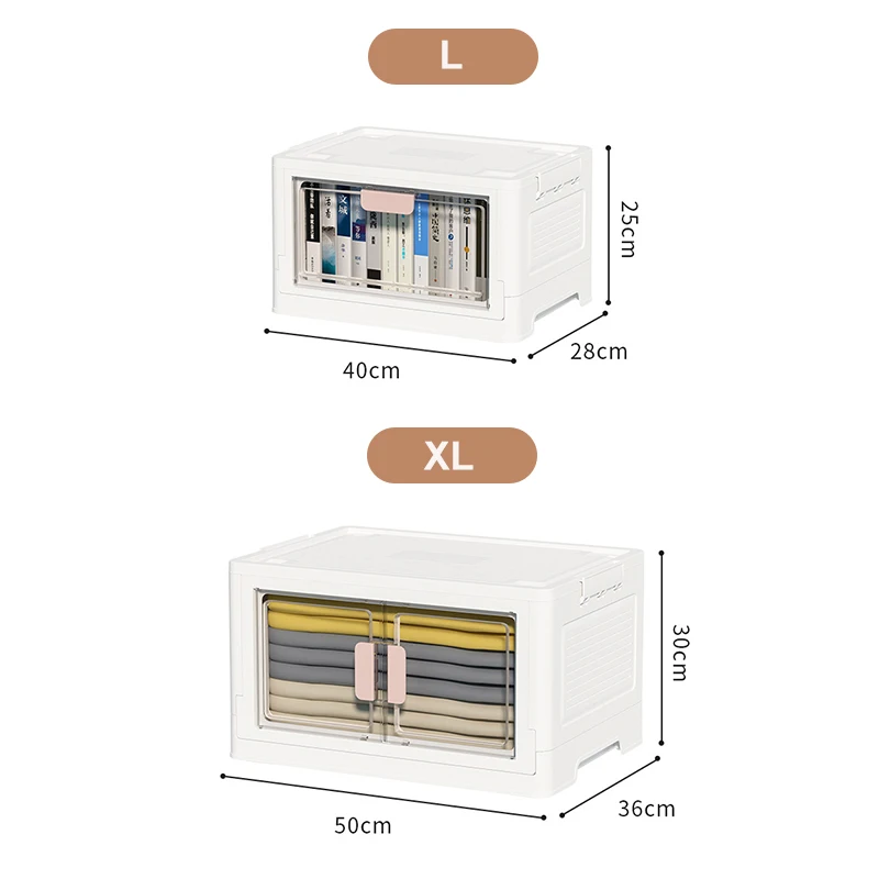 Household Closet Organizers Plastic Foldable Folding Box Trunk Car Organizer Collapsible Stackable Storage Bins with Lids