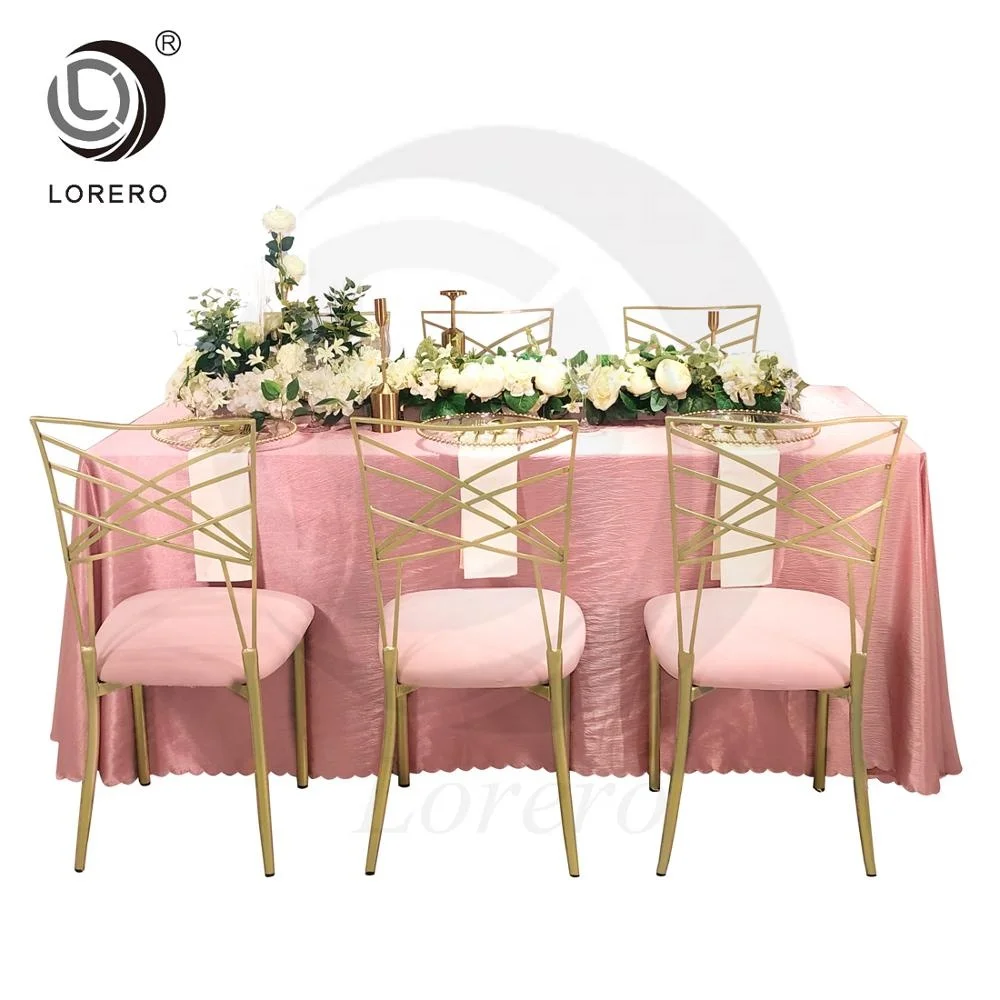 luxury wedding  Iron Metal Cross Back chiavari chair  Gold Chameleon Wedding Chair