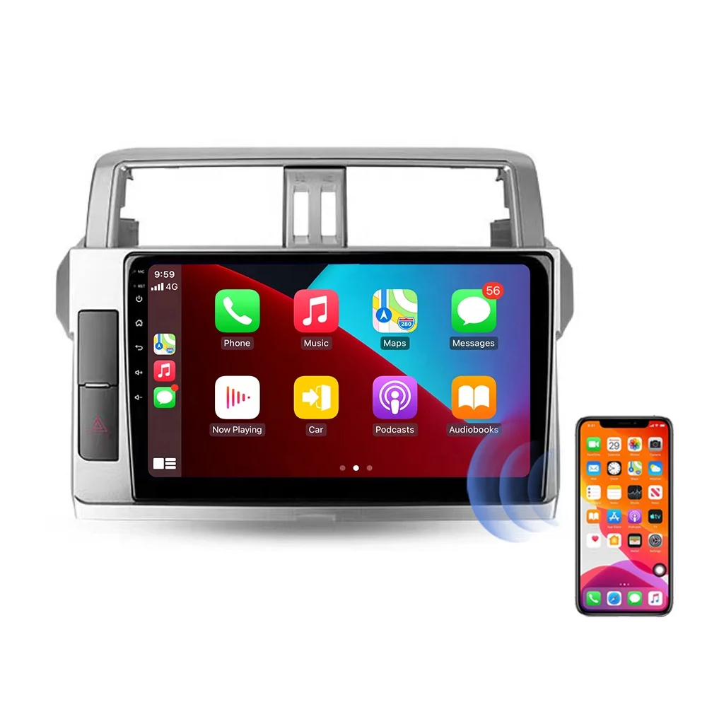 Android carplay player 9 inch 2+32GB GPS DSP/RDS Car dvd player for Toyota Land Cruiser Prado 150 2014-17