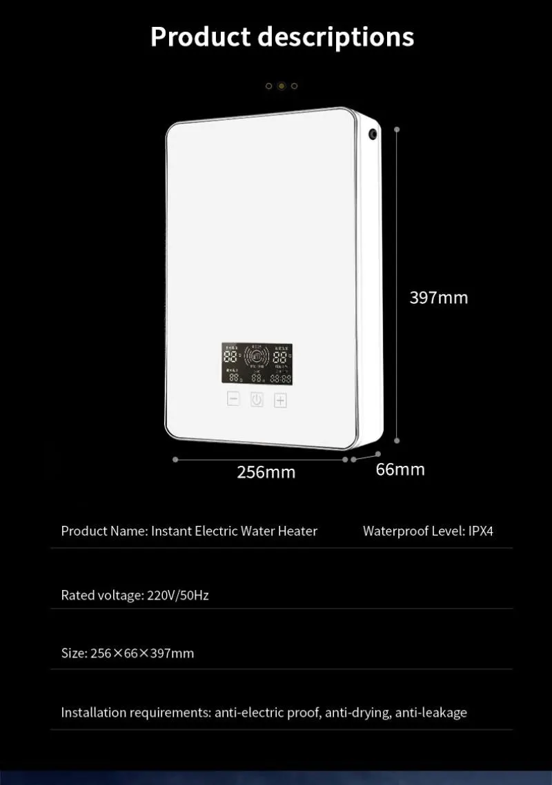 8KW CE Rosh automatic instant electric shower heater water heater geyser hot heating water for bath