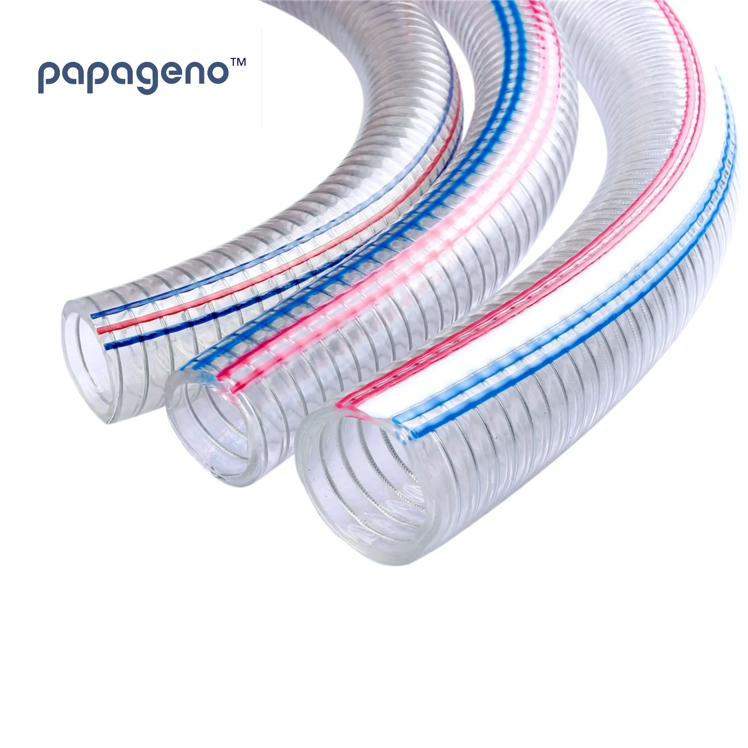 Transparent PVC Flexible Steel Wire Reinforced Hose Plastic Tubing