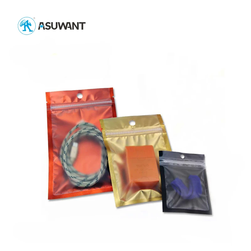 Custom Compound Element Heat Seal Foil Zip Lock Plastic Mobile Phone Accessories Packaging Bags for Headset Cases