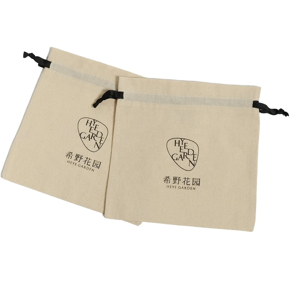 YCX Manufacturers Eco-Friendly Cotton Canvas Fabric Drawstring Swimsuit Storage Bag Cotton Jewelry Packaging Dust Muslin Pouches