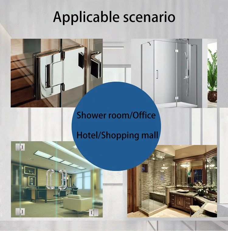 180 Degrees Aluminium Alloy Hinge For Glass Glass Door Pivot Hinge Shower Booth Hinge Wall To Glass
