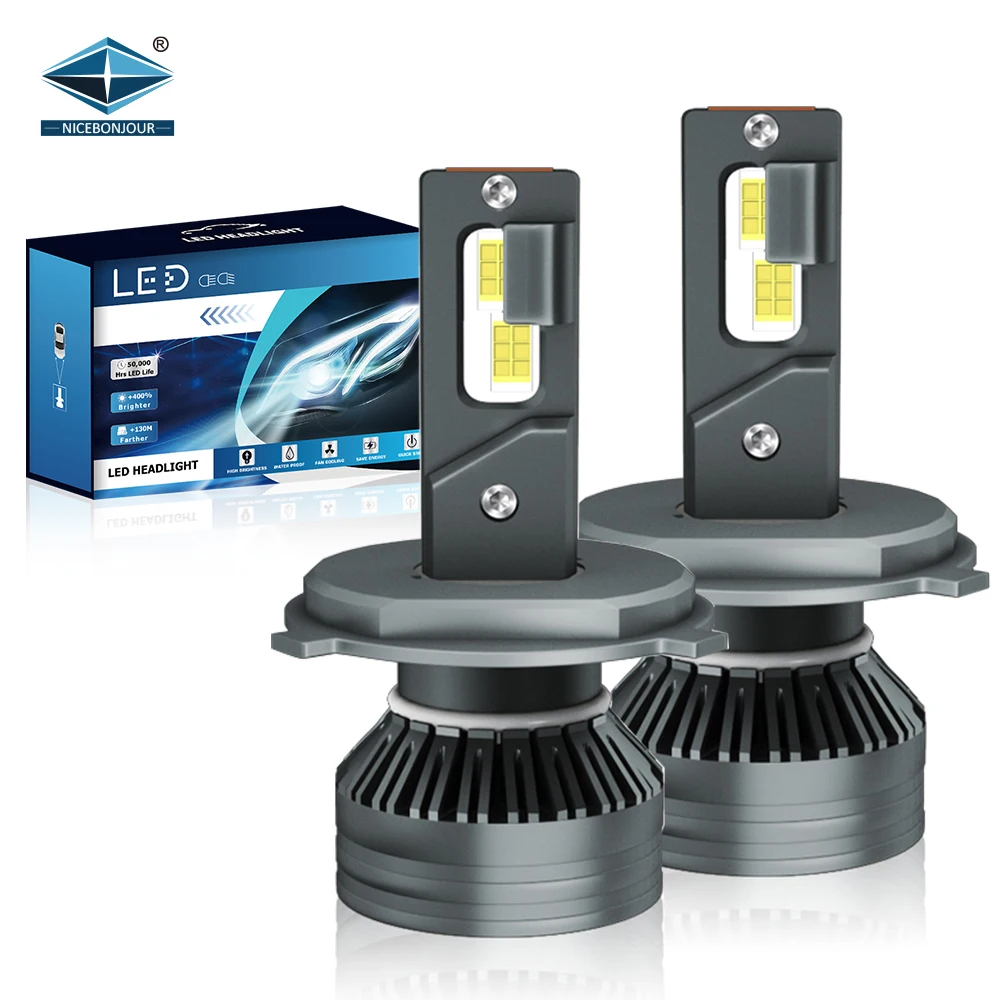 Auto lighting LED headlight CSP 7040 Chip LED head light with fan H1 H3 H7 led H4 9005 Headlight bulb for car h7 headlight