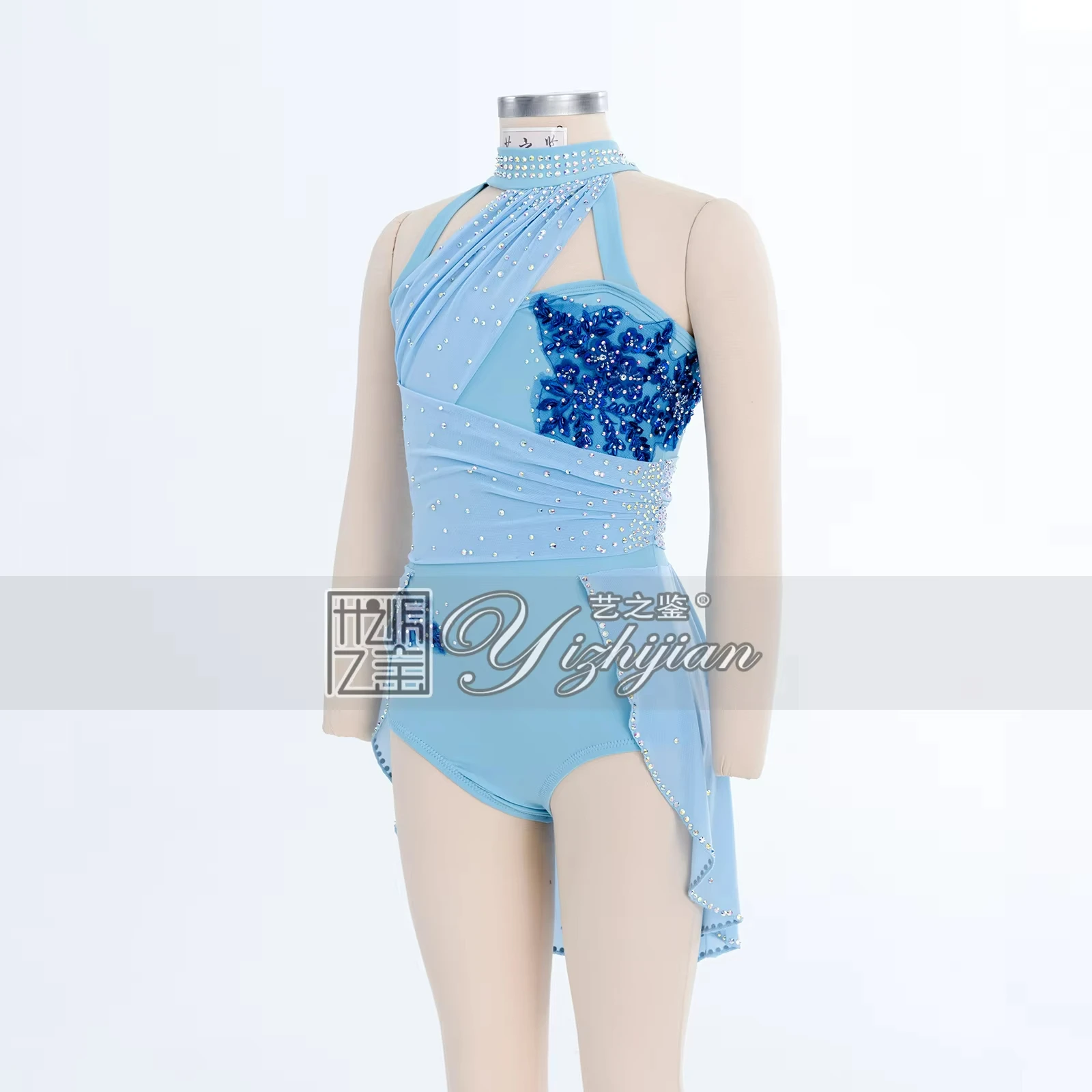 YIZHIJIAN Womens Shiny Rhinestones Backless Sleeveless modern dance Dresses Lyrical Dance Performance Costume