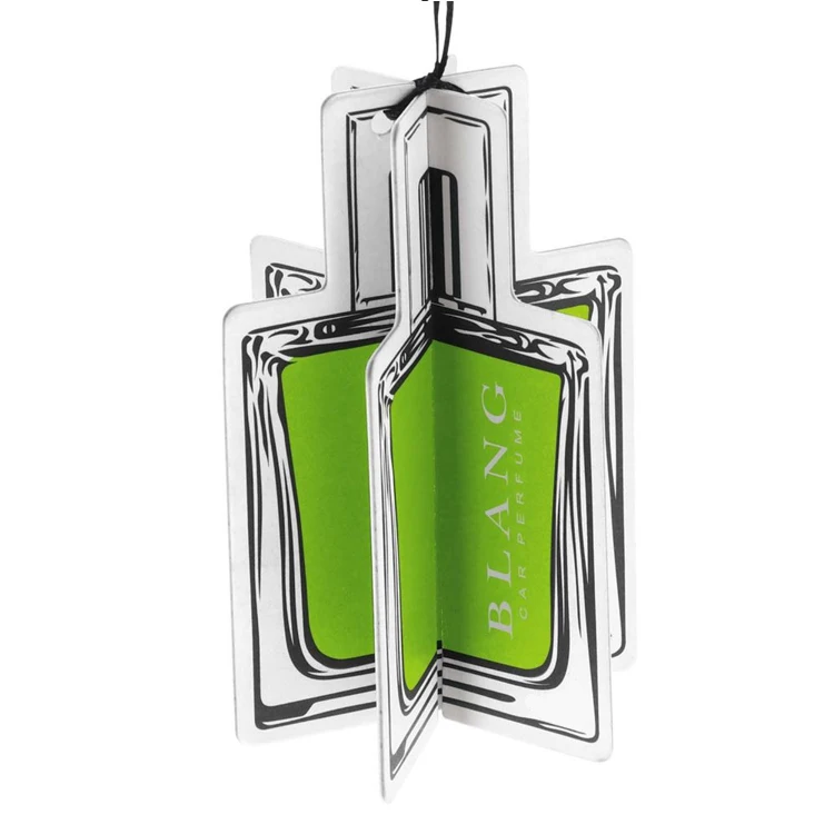 3D Paper Hanging Air Freshener Triple Fragrance Custom Package Car Air Freshener
