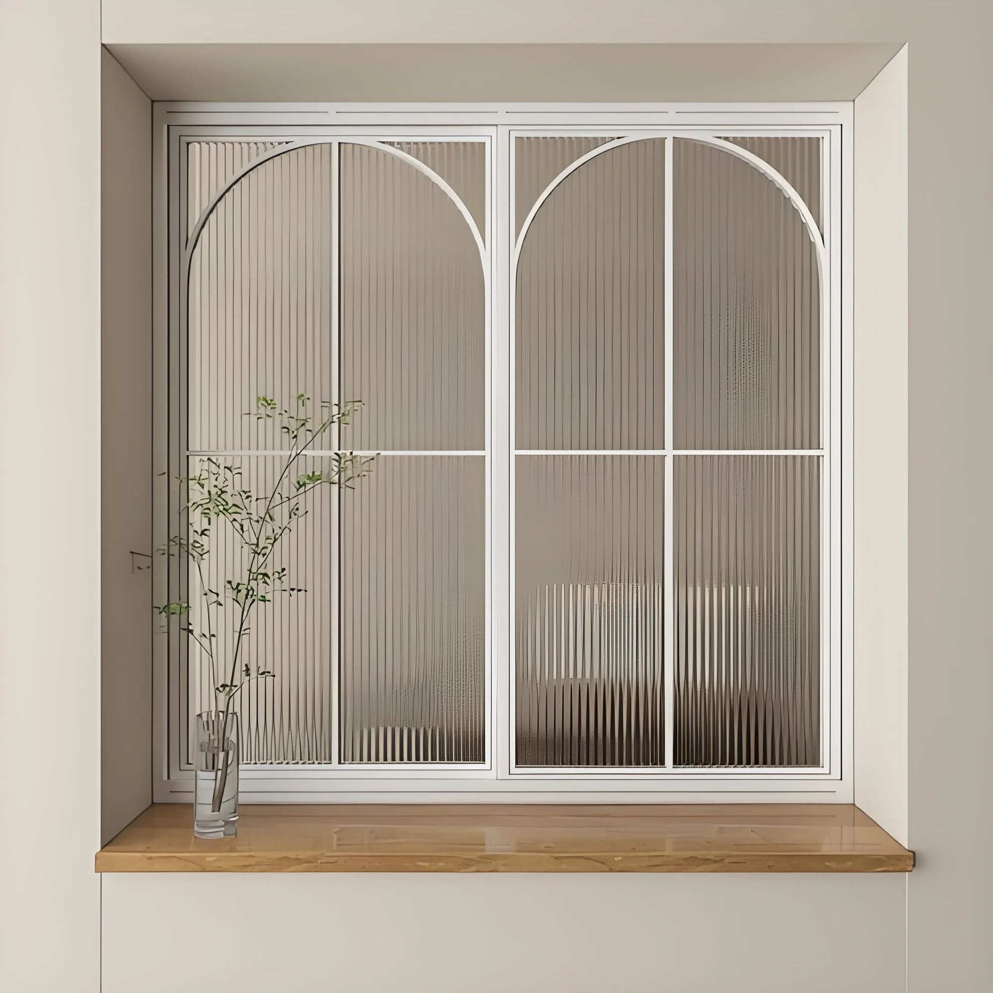 Maplemiles 2100x610 Custom Design Thermal Break Black Fixed Tempered Glass Window for Balcony