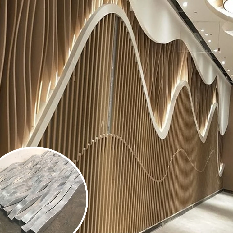 Mall Hotel Most Popular Indoors Decorative Aluminum Metal Baffle Ceiling Board Installation