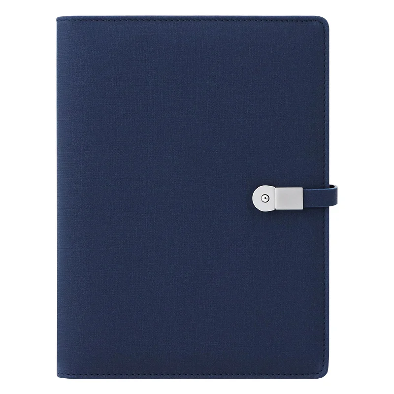 Classic Leather Factory Sells Customization hardcover Power Bank Brown Black Dairy Wireless Charger Notebook