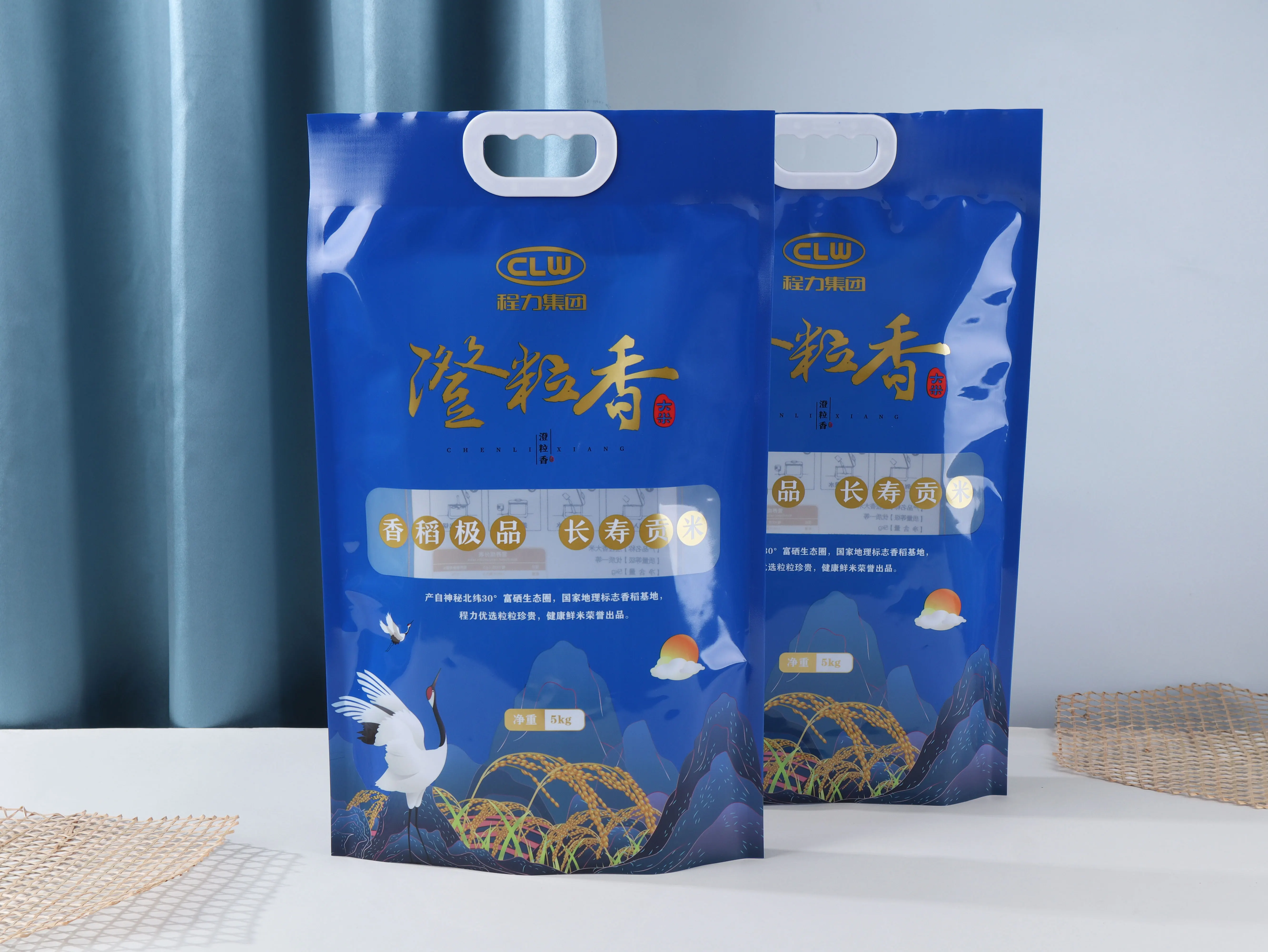 5 кг 10 кг пластиковые пакеты для упаковки риса басмати с ручкой