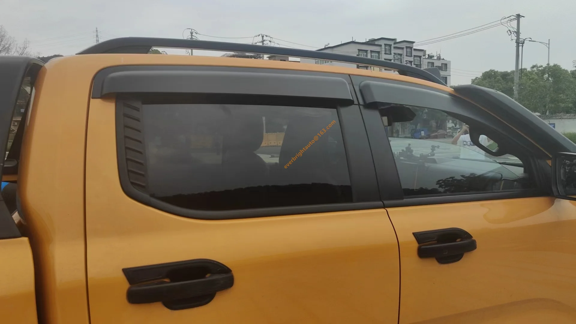 Ranger 2024 New Gen 4PCS/ SET Matte Black PC Tape On Accessories Injection Window Visor Weather Shield Dood Visor