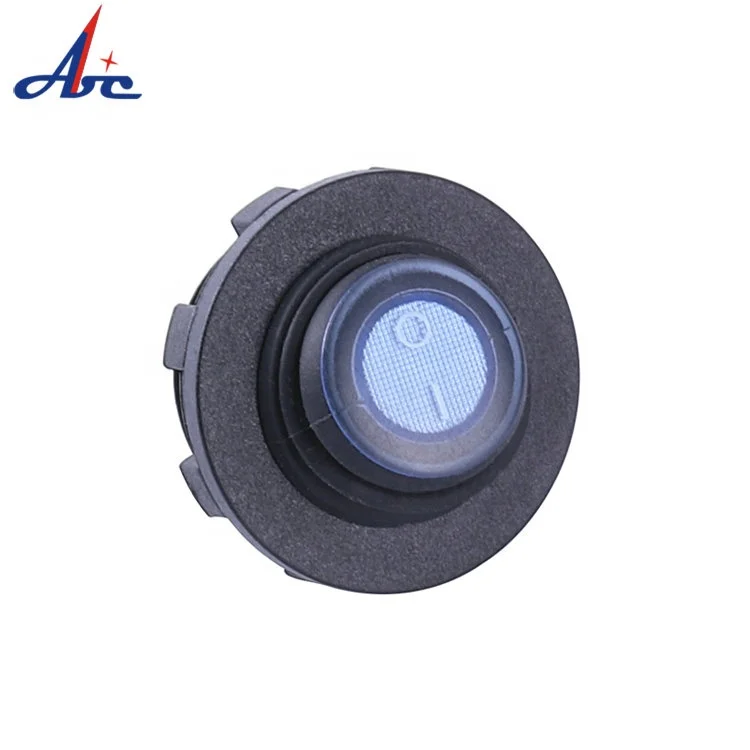 new style Waterproof 12 Volt Blue LED Illuminated SPST Marine Socket Toggle Round Rocker Switch For Ship Panel