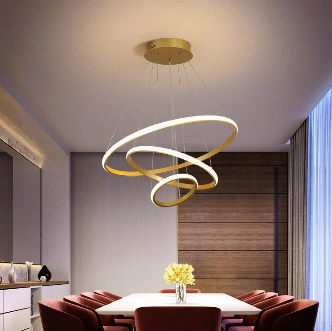 Modern Minimalist Dining Room Lamp Home Living Room Round Chandelier     Lamp