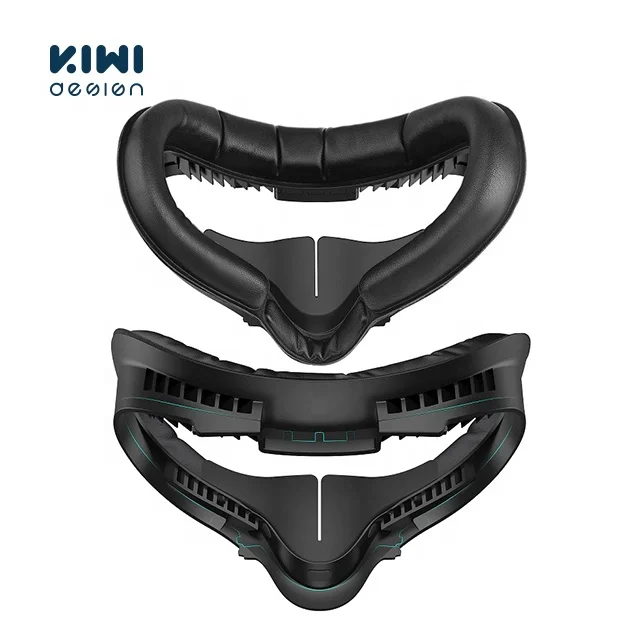 Kiwi Design Upgraded Facial Foam Pad Replacement and Lens Protection VR Cover 5-in-1 Facial Interface for Oculus Quest 2