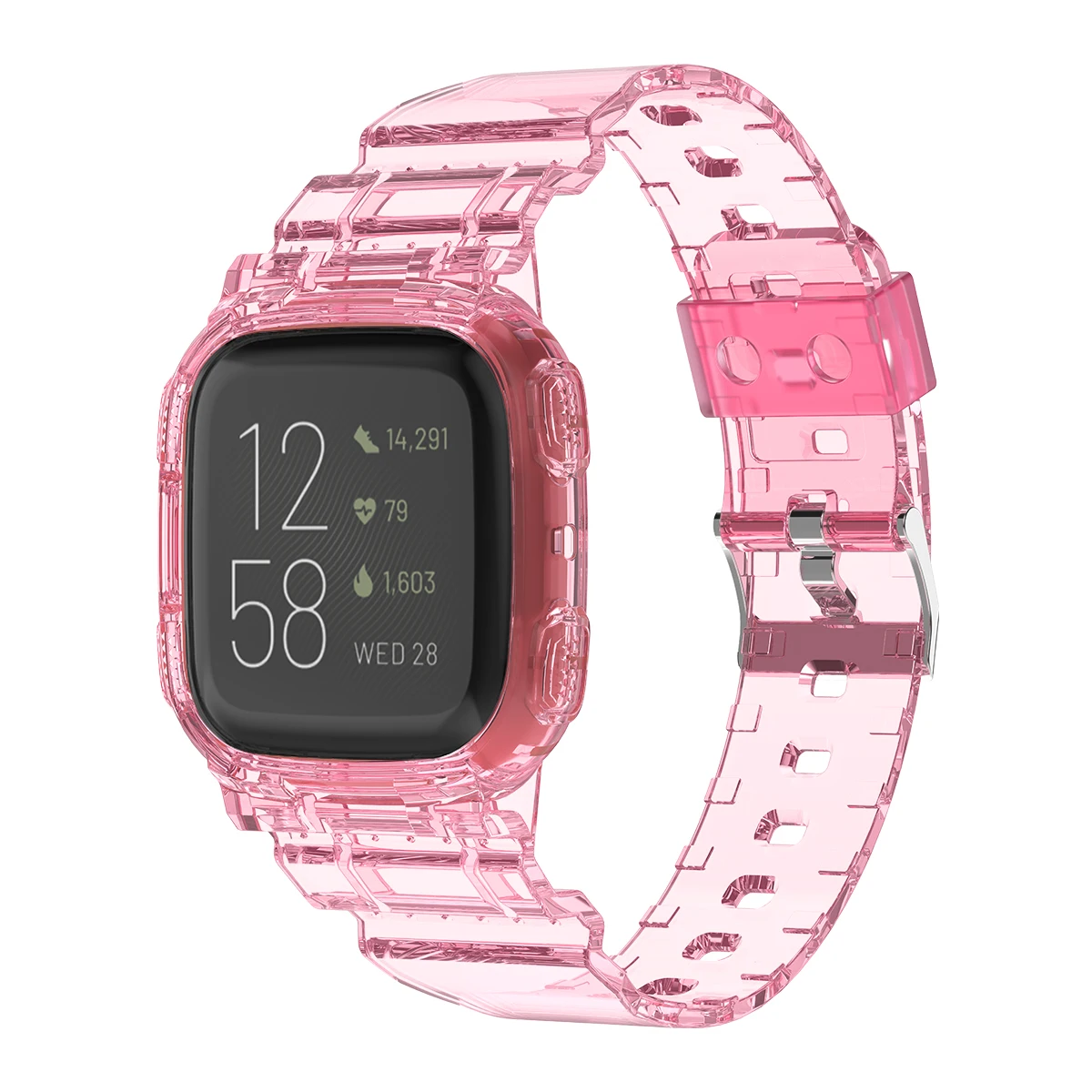 High Quality One Piece  TPU Protective Case with Watch Strap Band for Fitbit Versa 2