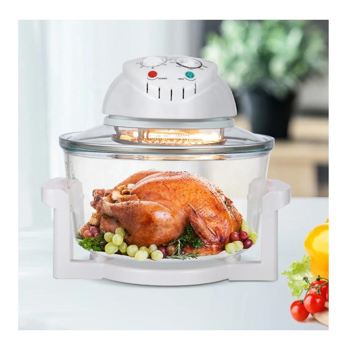 220V 1200W 12L Halogen Oven Cooker Toaster Convection Countertop Infrared Visual Tabletop Oven Halogen Oven