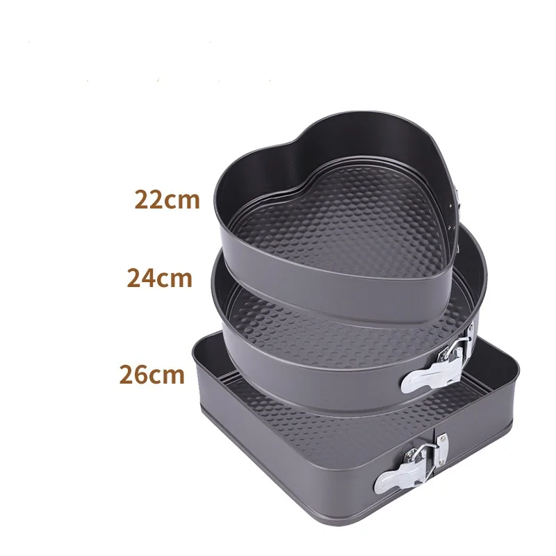 Baking Pans Nonstick Set 3-Piece Bakeware Sets with Round Square Heart Cake Muffin Loaf Roast Pan