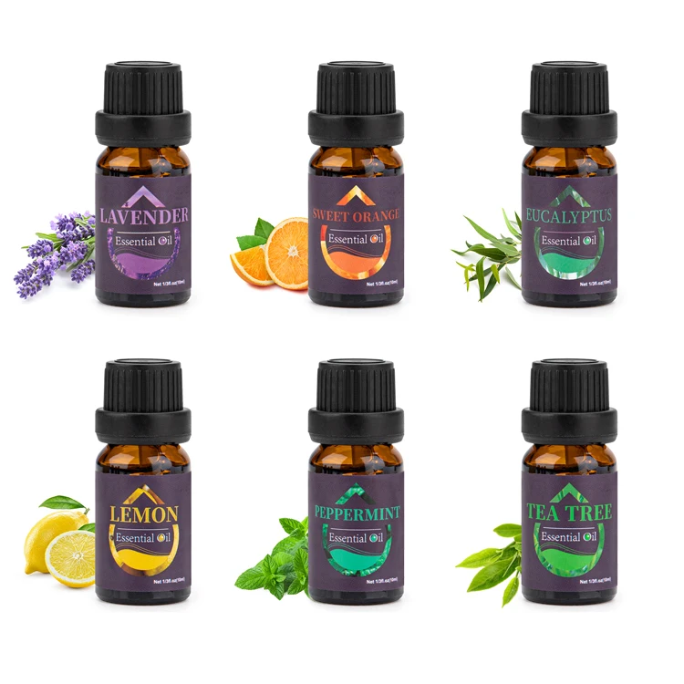 Hot Sale Oem High-Quality 100% Natural Plant Flowers 10Ml Aromatherapy EssentialOil Set For Ultrasonic Aroma Diffuser