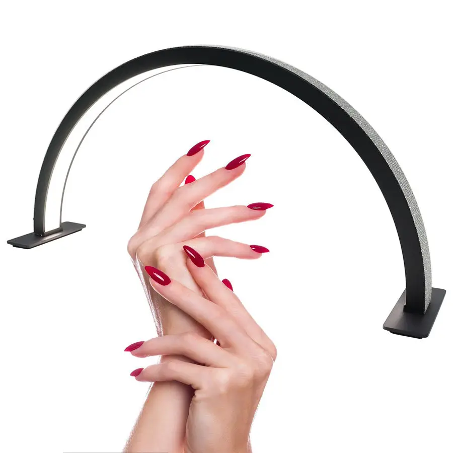 22 inch Half Moon Led Light Half-Moon Arch Lash Lamp For Nail Manicure Table Adjustable Color 3000-6000K Nail Light Salon Home