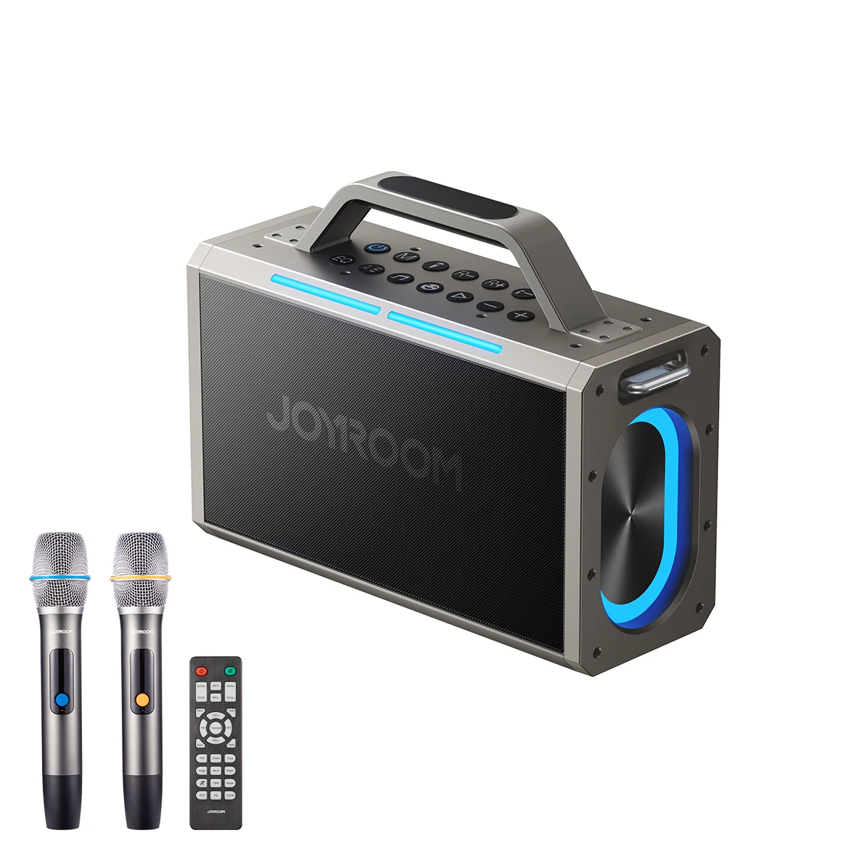 Joyroom Hot Sale Portable Led Light Big Bluetooth Bt5.3 Karaoke Player Speaker With Wireless Microphone