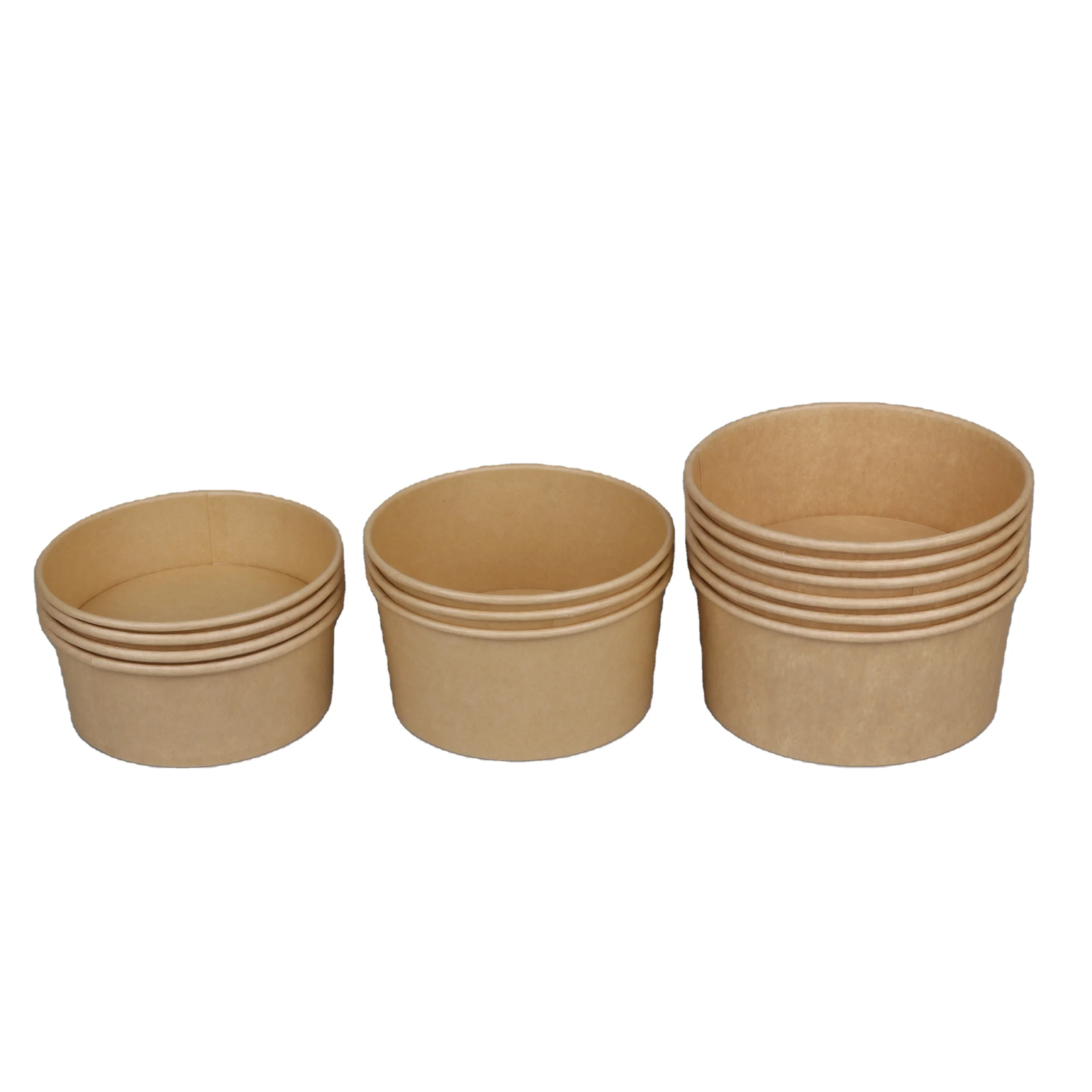 Wholesale Cheap Price Kraft Paper Salad Bowl Round Shape Salad Bowl Eco Friend Round Paper Bowl
