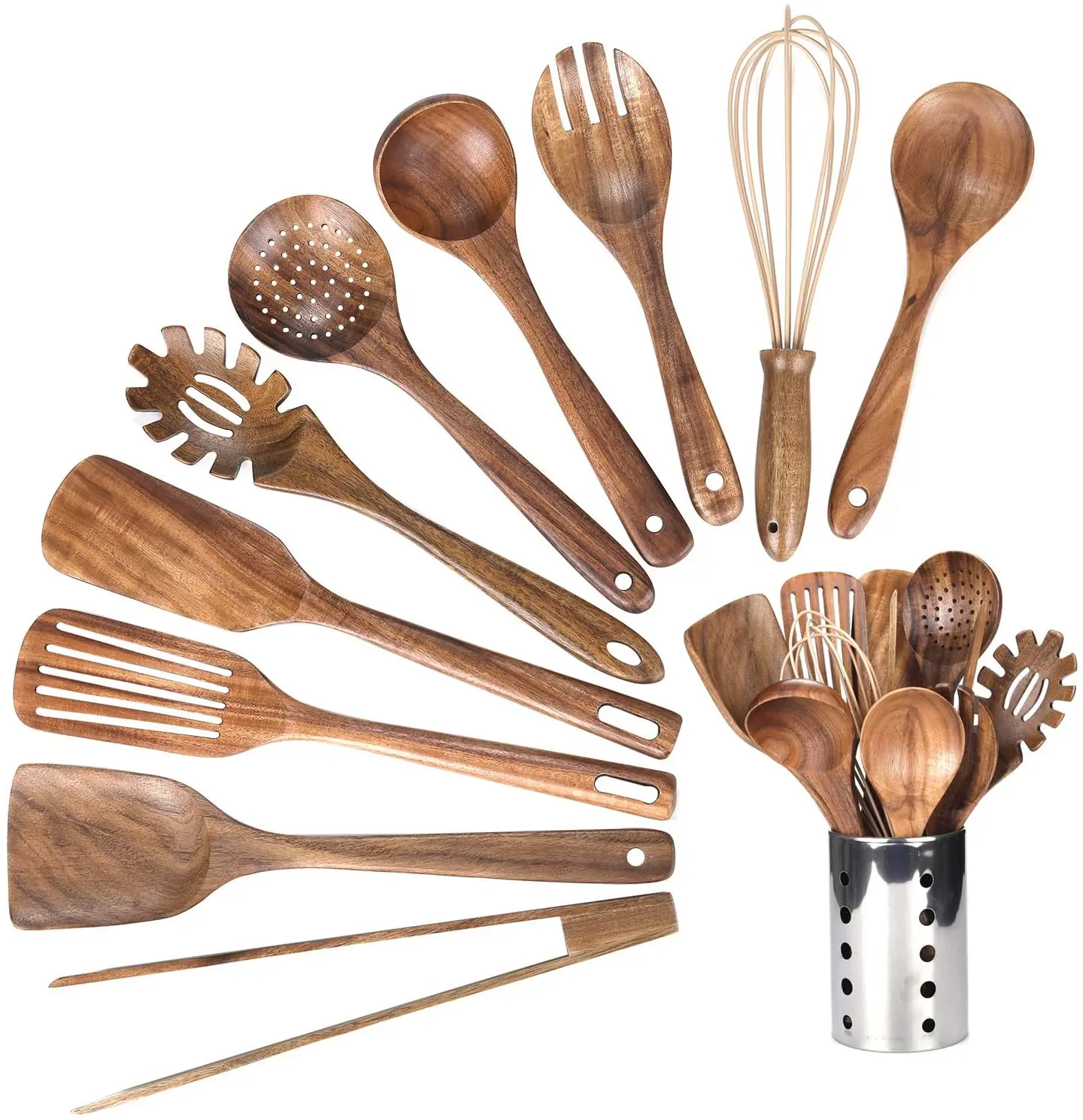 natural wood utensils kitchen ware cookware wood utensil set for home teak wood utensil