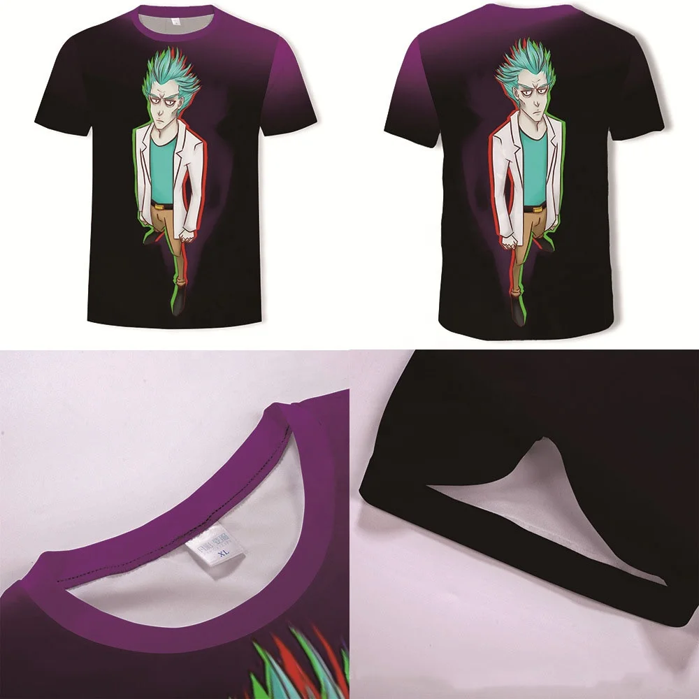 
wholesale custom printing o-neck t-shirt oversized comic 3D print Anime tshirt for men 
