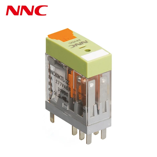 Миниатюрное электрическое реле NNC для печатной платы NNC69KTL -2Z JQX-14FTL 2C 8A, напряжение 3-24 В постоянного тока, 8-контактное монтажное реле для розеток со светодиодом