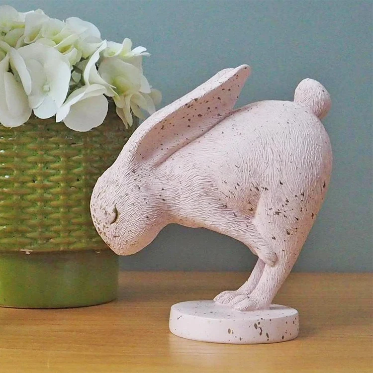 Toy Animal Home Decor Room Decor Items Rabbit Statue Sculpture Polyresin Yoga Rabbit Animal Sculpture Resin Crafts