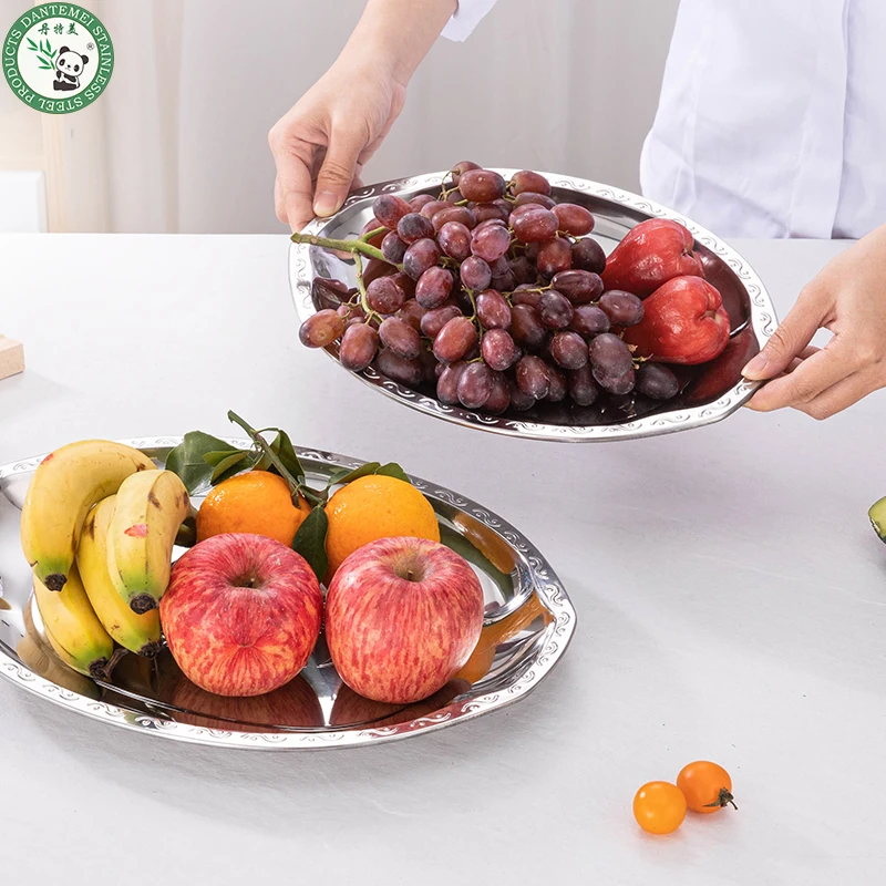 Perfect Quality Stainless Steel Dinnerware Sets European Tray Dishes For Vegetable Fruit Food